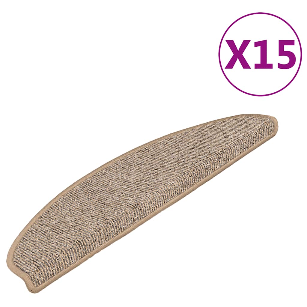 Stufenmatten 15 Stk. 65x21x4 cm Braun Halbrund Groß