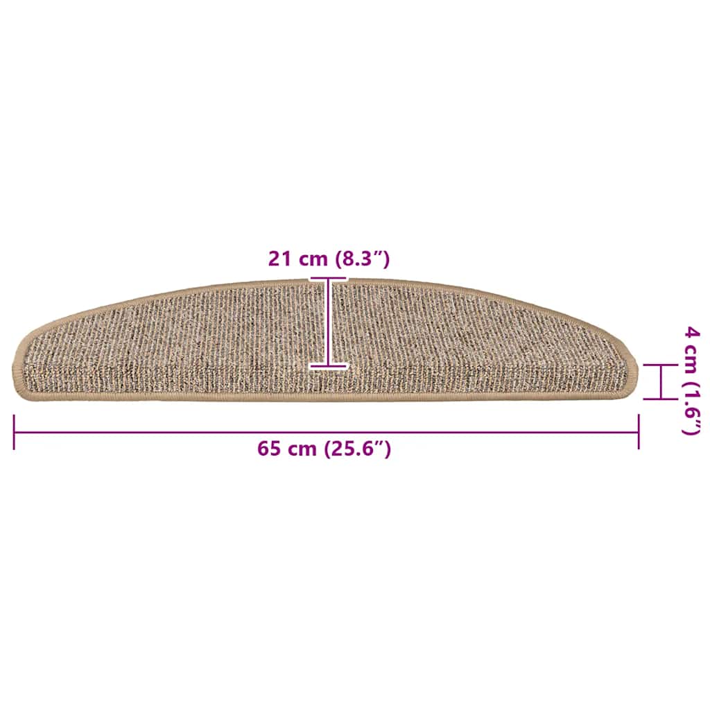 Stufenmatten 15 Stk. 65x21x4 cm Braun Halbrund Groß