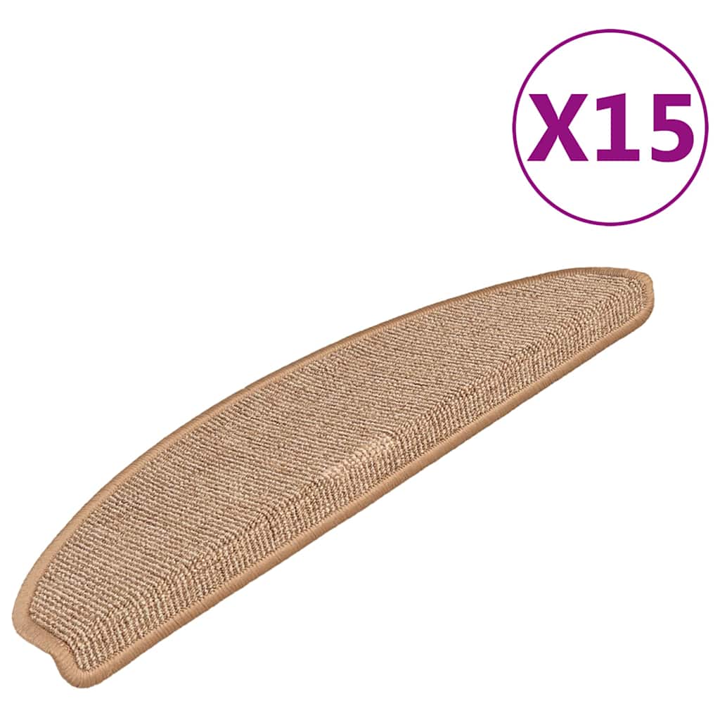 Stufenmatten 15 Stk. 65x21x4 cm Hellbraun Halbrund Groß