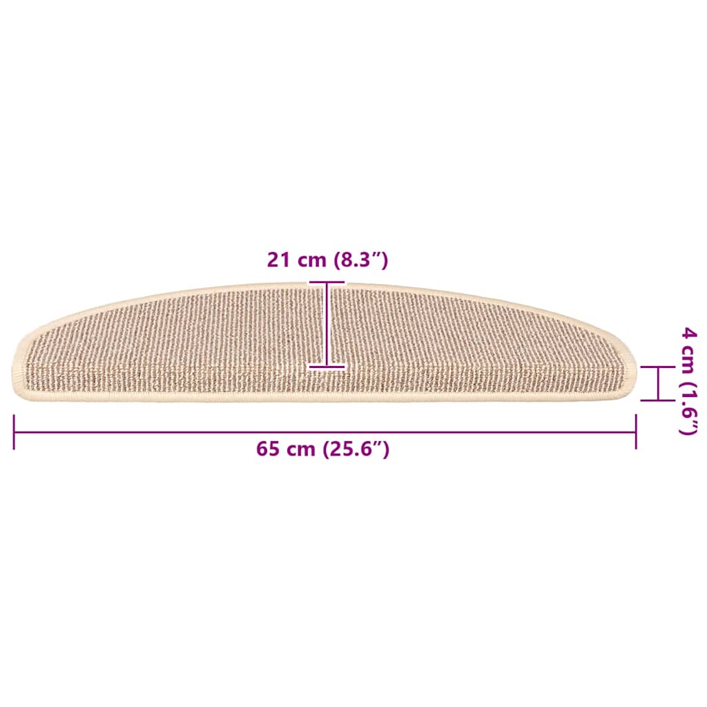 Stufenmatten 15 Stk. 65x21x4 cm Weiß und Braun Halbrund Groß