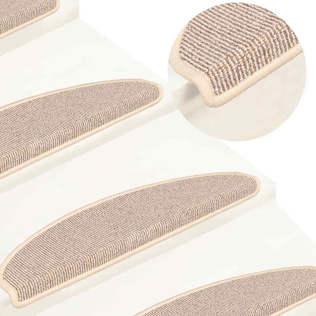Stufenmatten 15 Stk. 65x21x4 cm Weiß und Braun Halbrund Groß