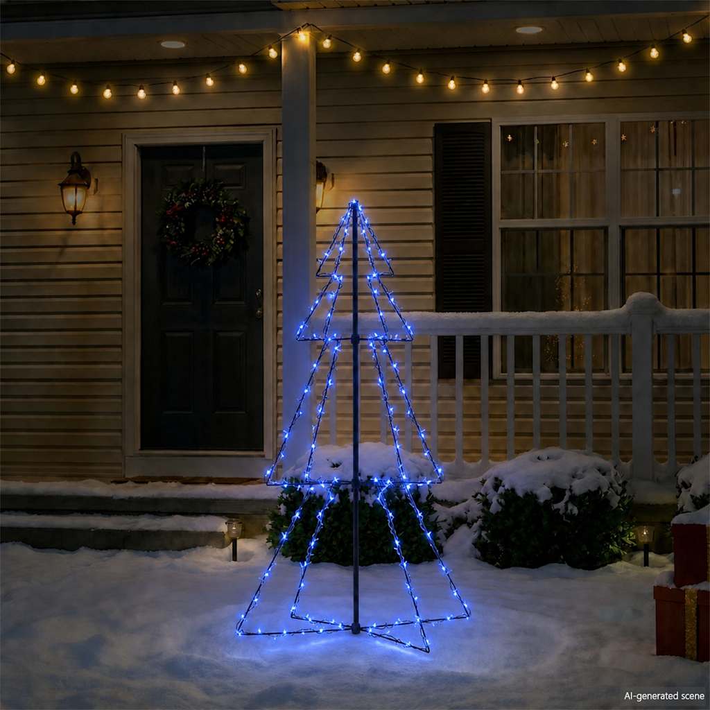 Weihnachtsbaum in Kegelform 160 LEDs Indoor & Outdoor 78x120 cm