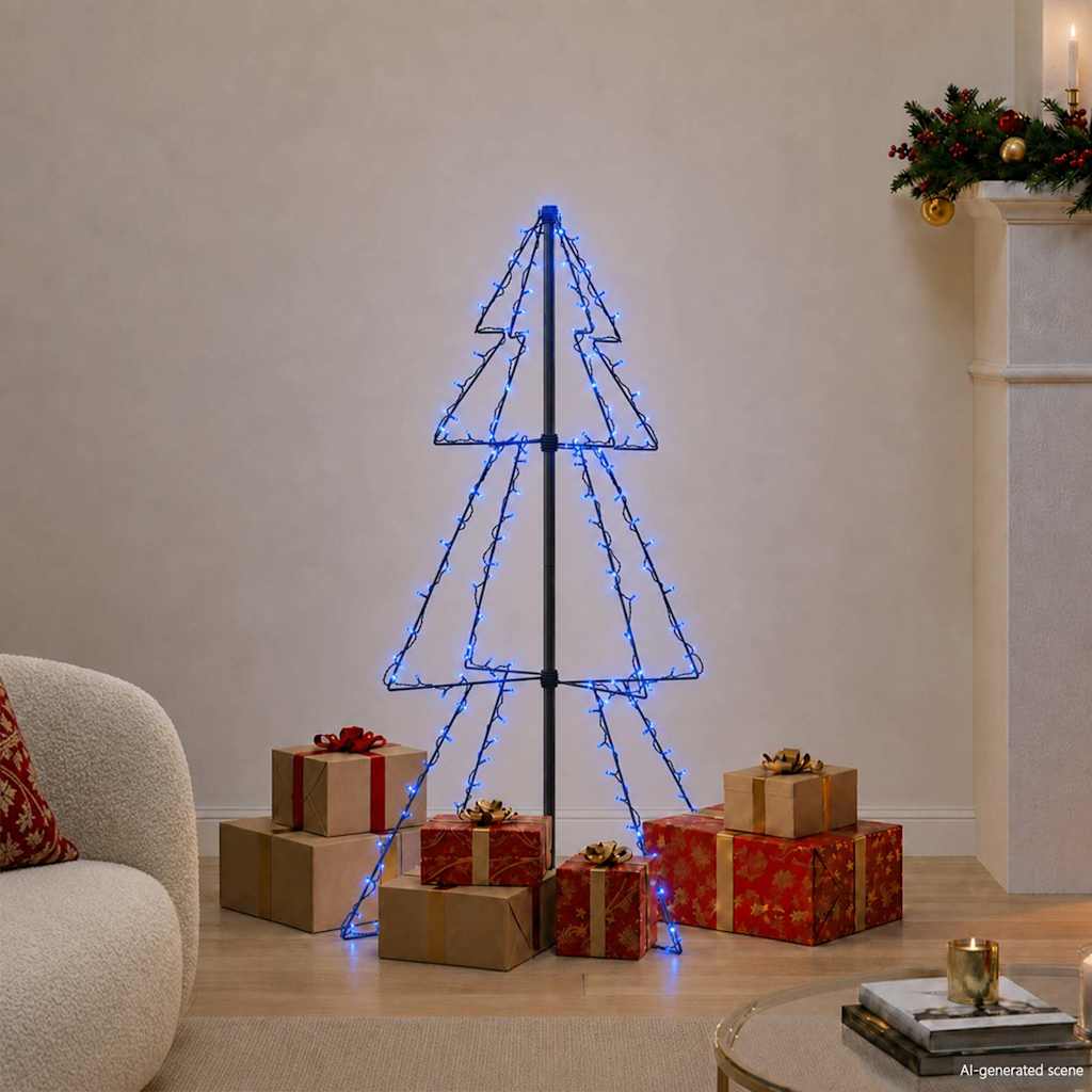 Weihnachtsbaum in Kegelform 160 LEDs Indoor & Outdoor 78x120 cm