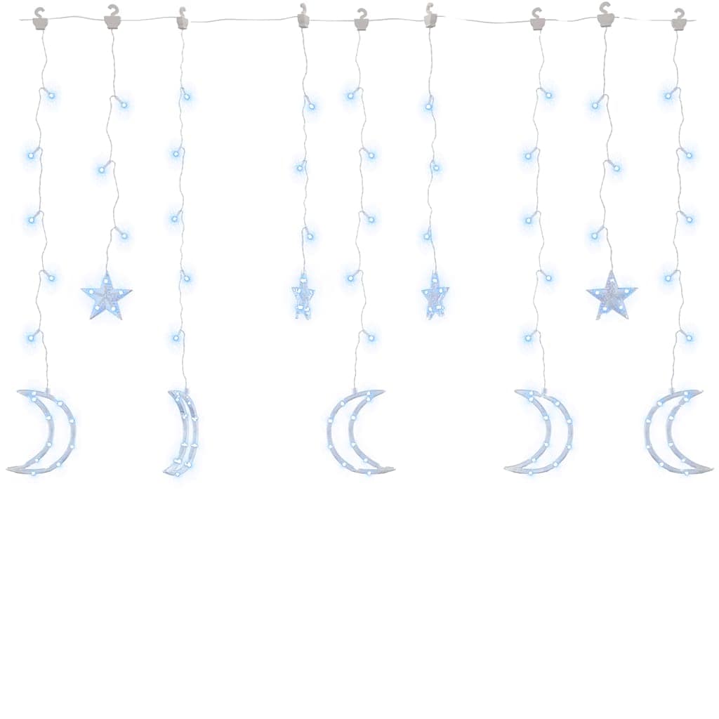Lichterketten Stern und Mond Fernbedienung 138 LEDs Kaltweiß