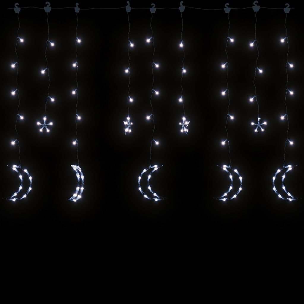Lichterketten Stern und Mond Fernbedienung 138 LEDs Kaltweiß