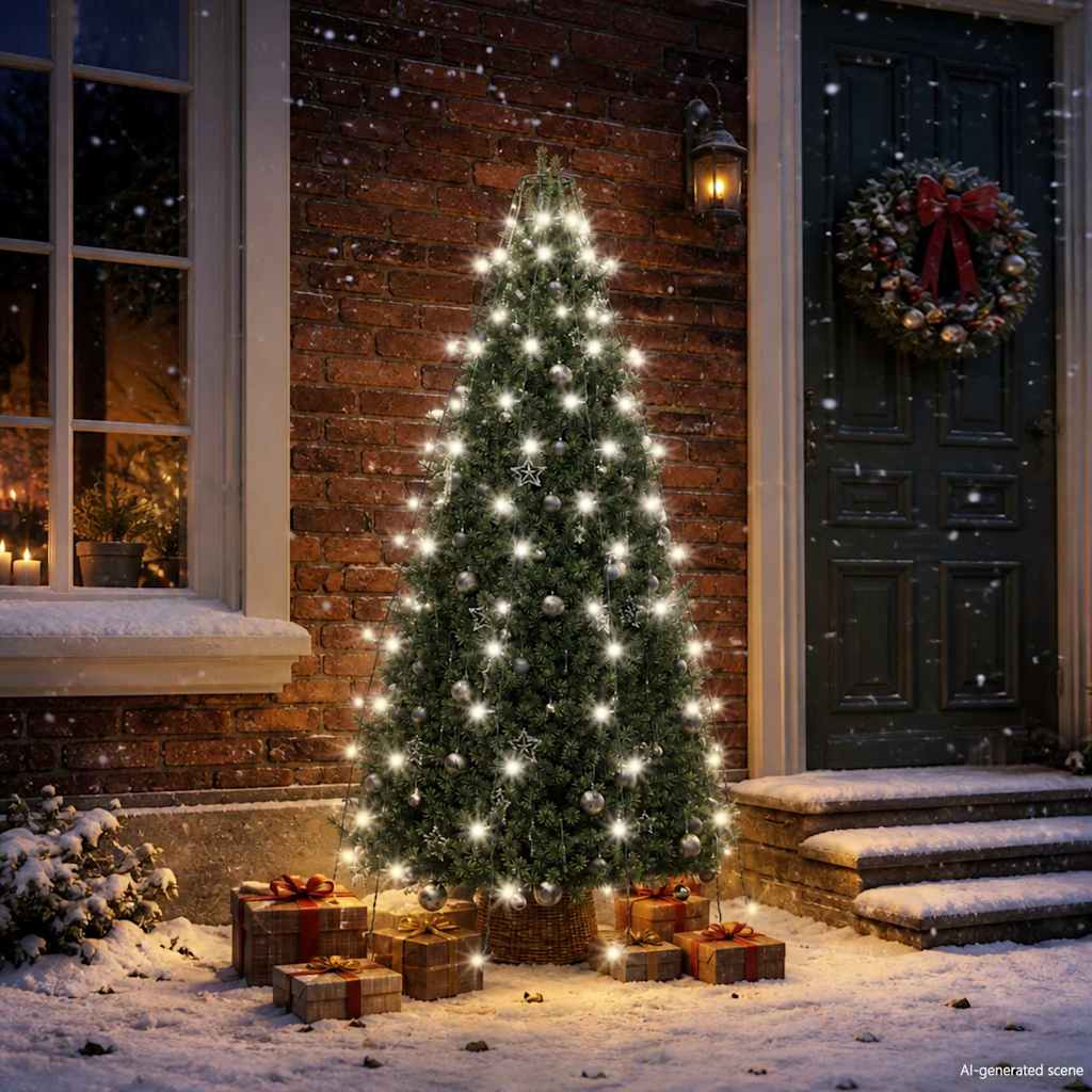 Weihnachtsbaum-Lichternetz mit 150 LEDs Kaltweiß 150 cm