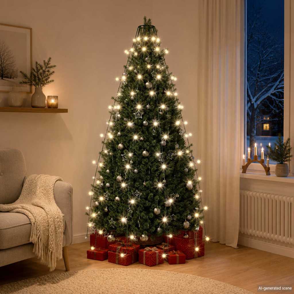 Weihnachtsbaum-Lichternetz mit 150 LEDs Kaltweiß 150 cm