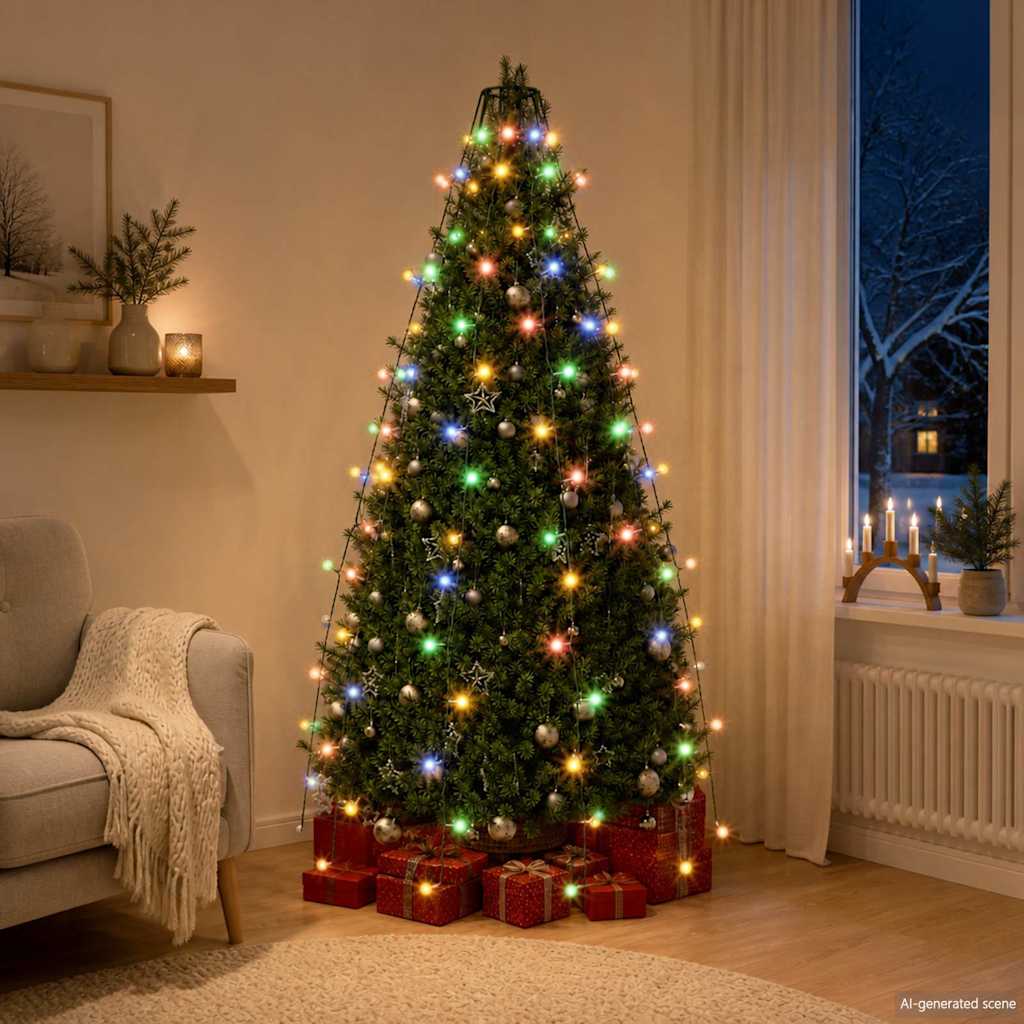 Weihnachtsbaum-Lichternetz mit 150 LEDs Mehrfarbig 150 cm