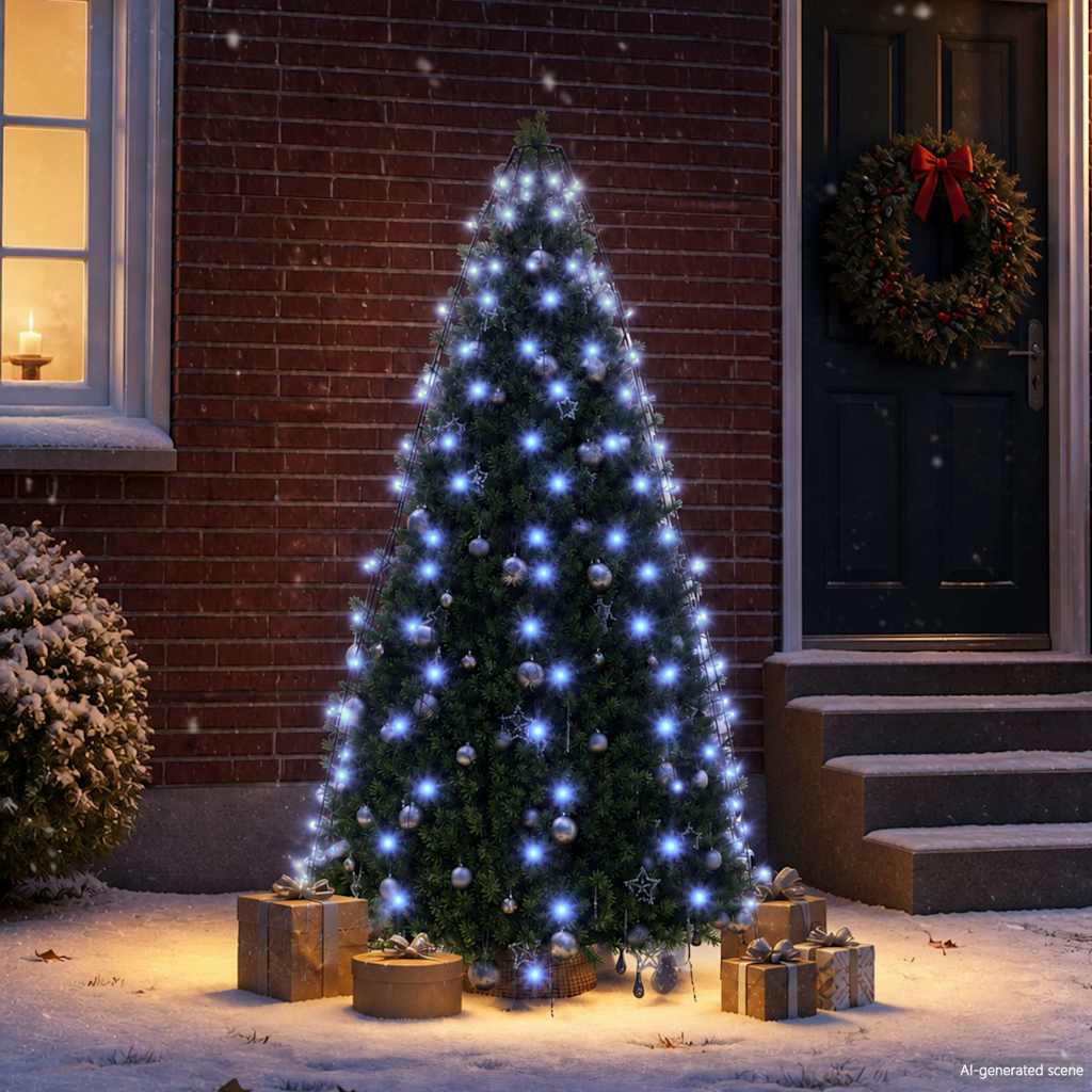 Weihnachtsbaum-Lichternetz mit 180 LEDs Blau 180 cm