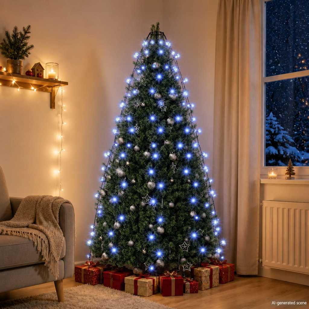 Weihnachtsbaum-Lichternetz mit 180 LEDs Blau 180 cm