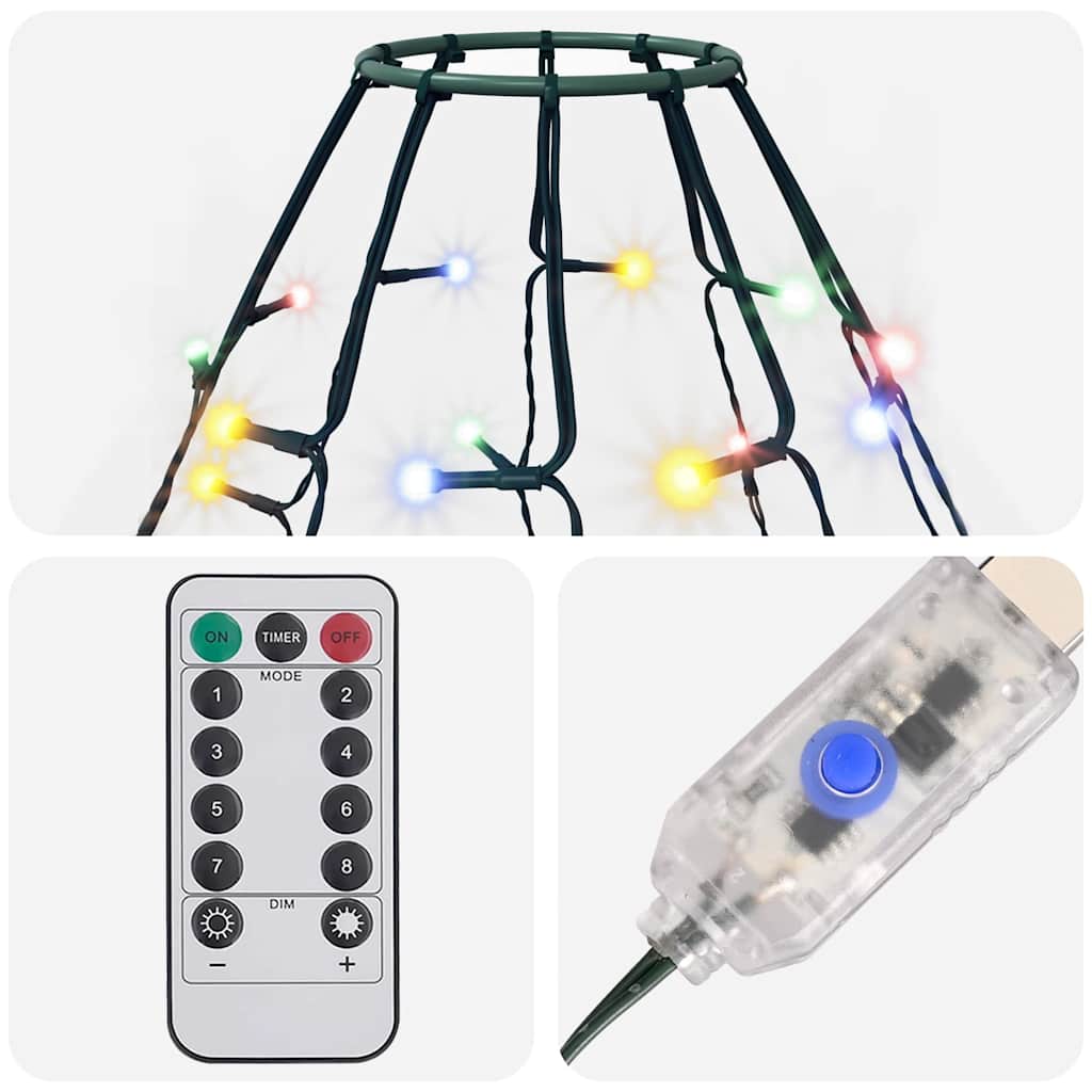 Weihnachtsbaum-Lichternetz mit 180 LEDs Mehrfarbig 180 cm