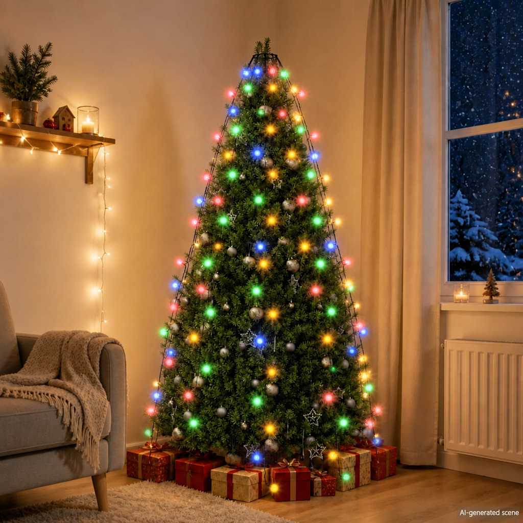 Weihnachtsbaum-Lichternetz mit 180 LEDs Mehrfarbig 180 cm
