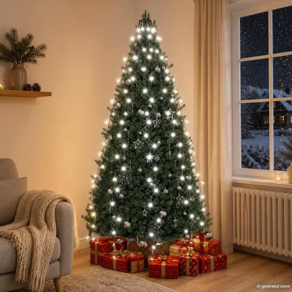 Weihnachtsbaum-Lichternetz mit 210 LEDs Kaltweiß 210 cm