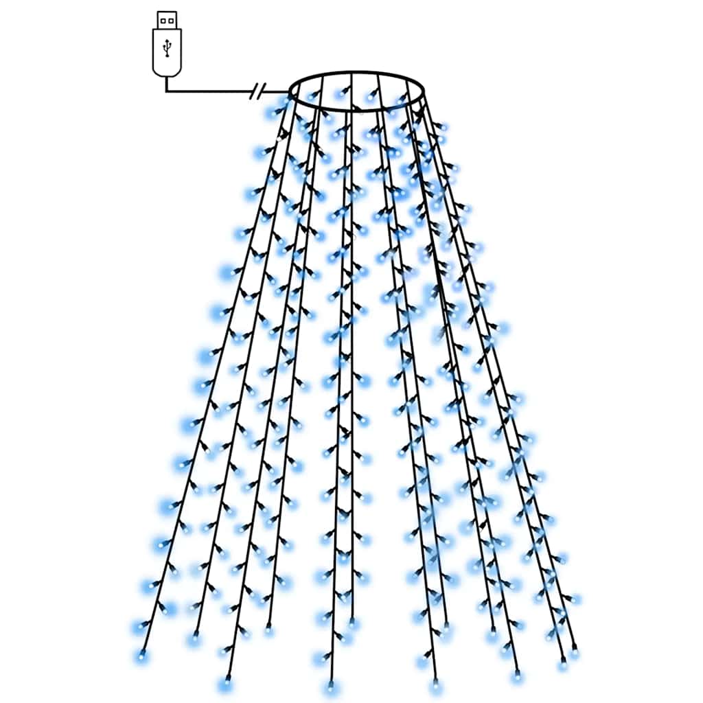 Weihnachtsbaum-Lichternetz mit 210 LEDs Blau 210 cm