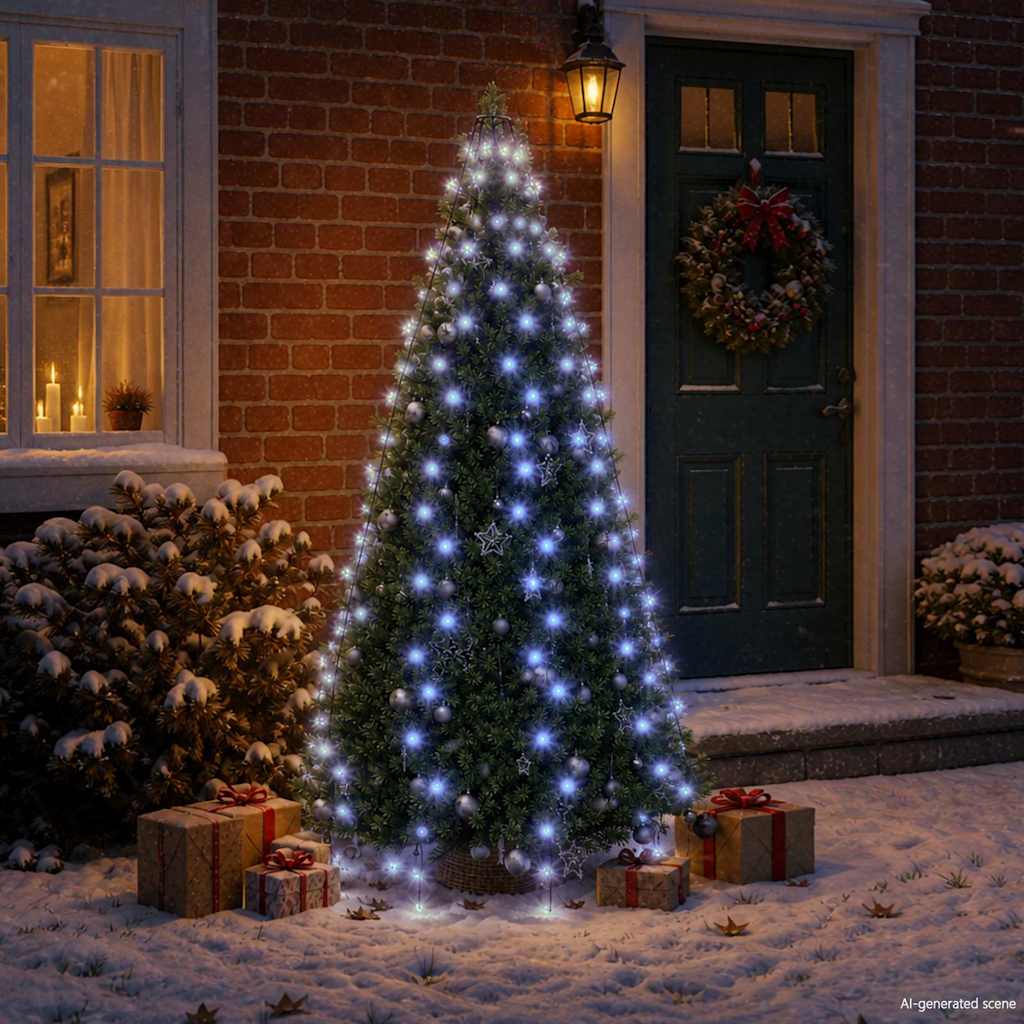 Weihnachtsbaum-Lichternetz mit 210 LEDs Blau 210 cm