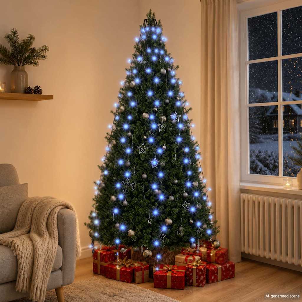 Weihnachtsbaum-Lichternetz mit 210 LEDs Blau 210 cm