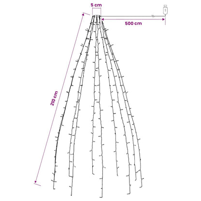 Weihnachtsbaum-Lichternetz mit 210 LEDs Mehrfarbig 210 cm