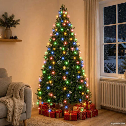 Weihnachtsbaum-Lichternetz mit 210 LEDs Mehrfarbig 210 cm