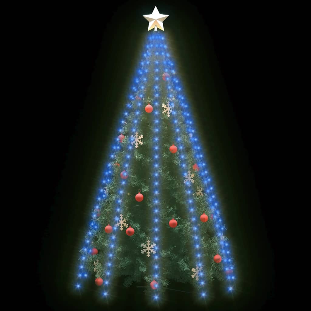 Weihnachtsbaum-Lichternetz mit 250 LEDs Blau 250 cm