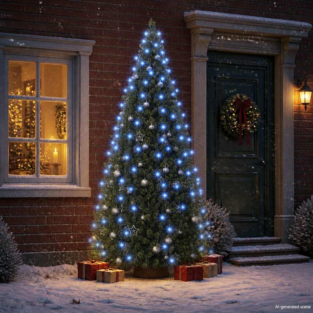 Weihnachtsbaum-Lichternetz mit 250 LEDs Blau 250 cm