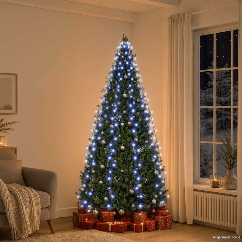 Weihnachtsbaum-Lichternetz mit 250 LEDs Blau 250 cm