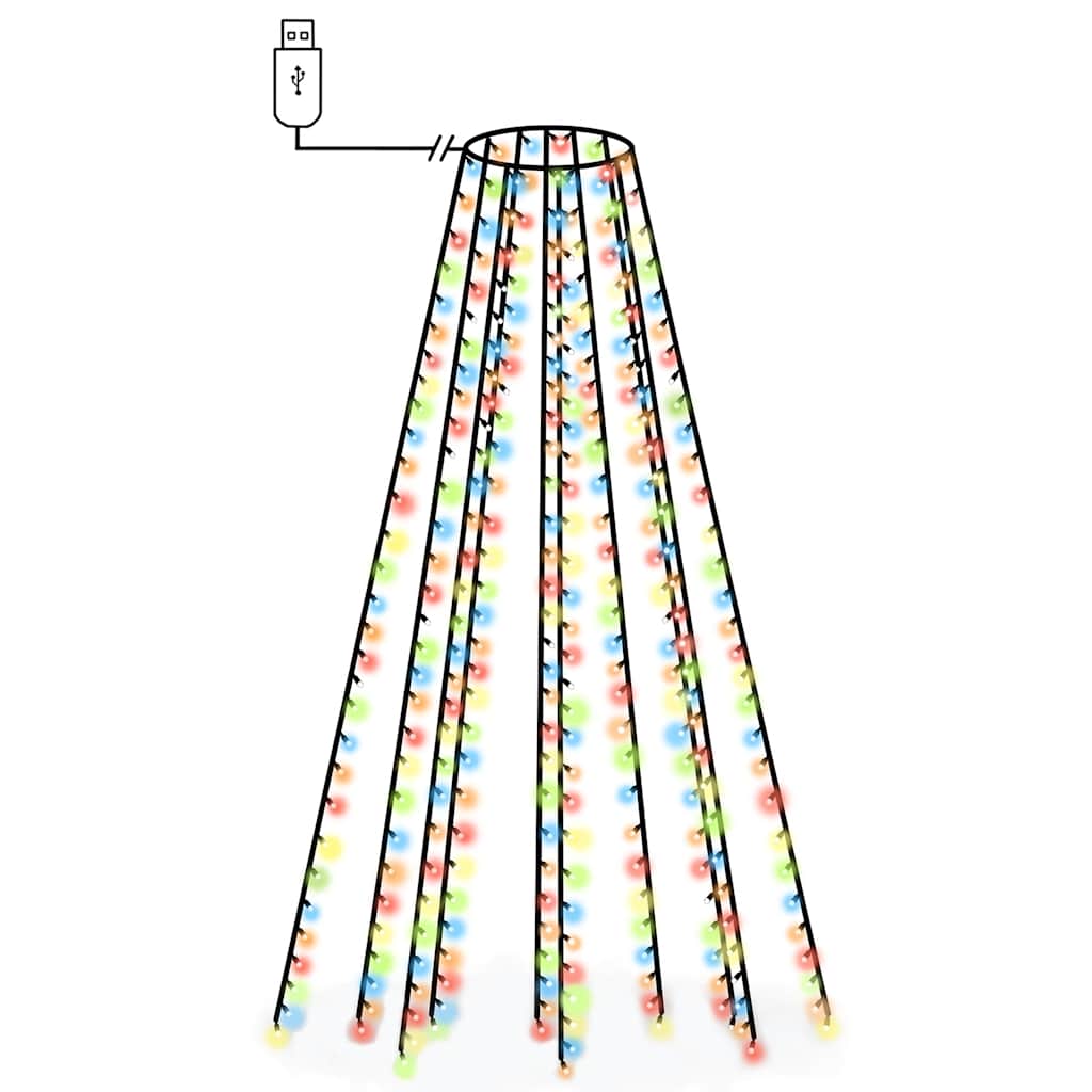 Weihnachtsbaum-Lichternetz mit 250 LEDs Mehrfarbig 250 cm