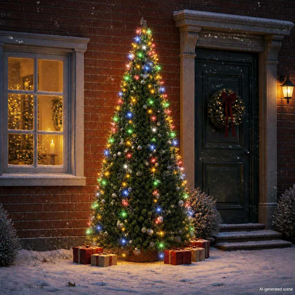 Weihnachtsbaum-Lichternetz mit 250 LEDs Mehrfarbig 250 cm