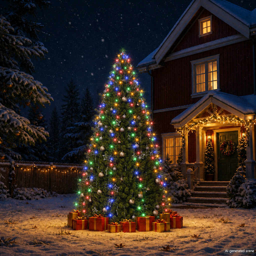 Weihnachtsbaum-Lichternetz mit 300 LEDs Mehrfarbig 300 cm