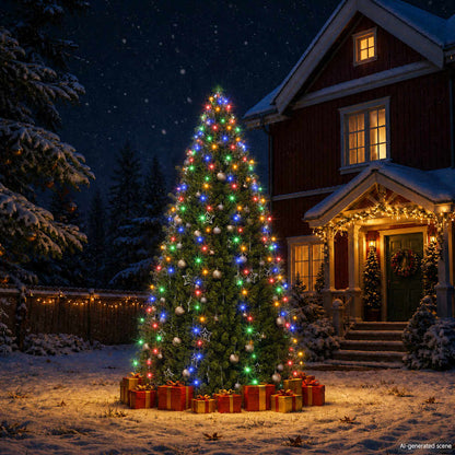 Weihnachtsbaum-Lichternetz mit 300 LEDs Mehrfarbig 300 cm