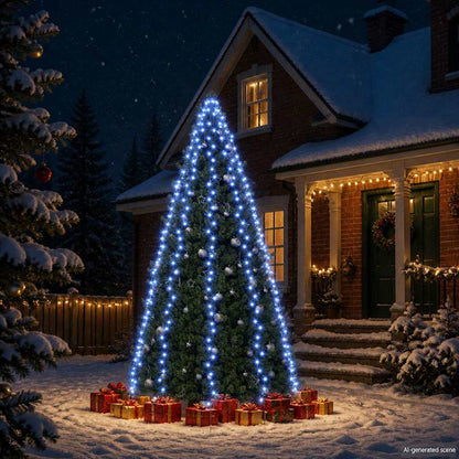 Weihnachtsbaum-Lichternetz mit 400 LEDs Blau 400 cm