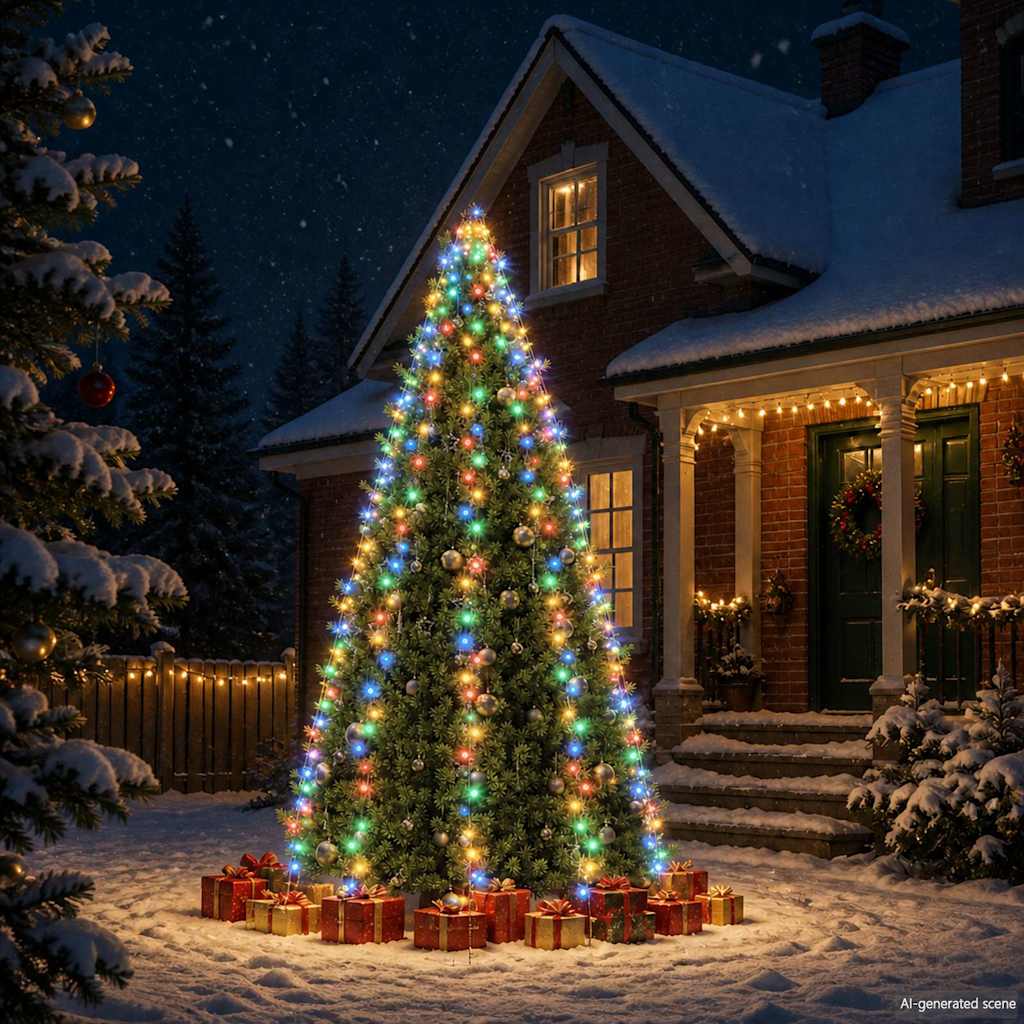 Weihnachtsbaum-Lichternetz mit 400 LEDs Mehrfarbig 400 cm