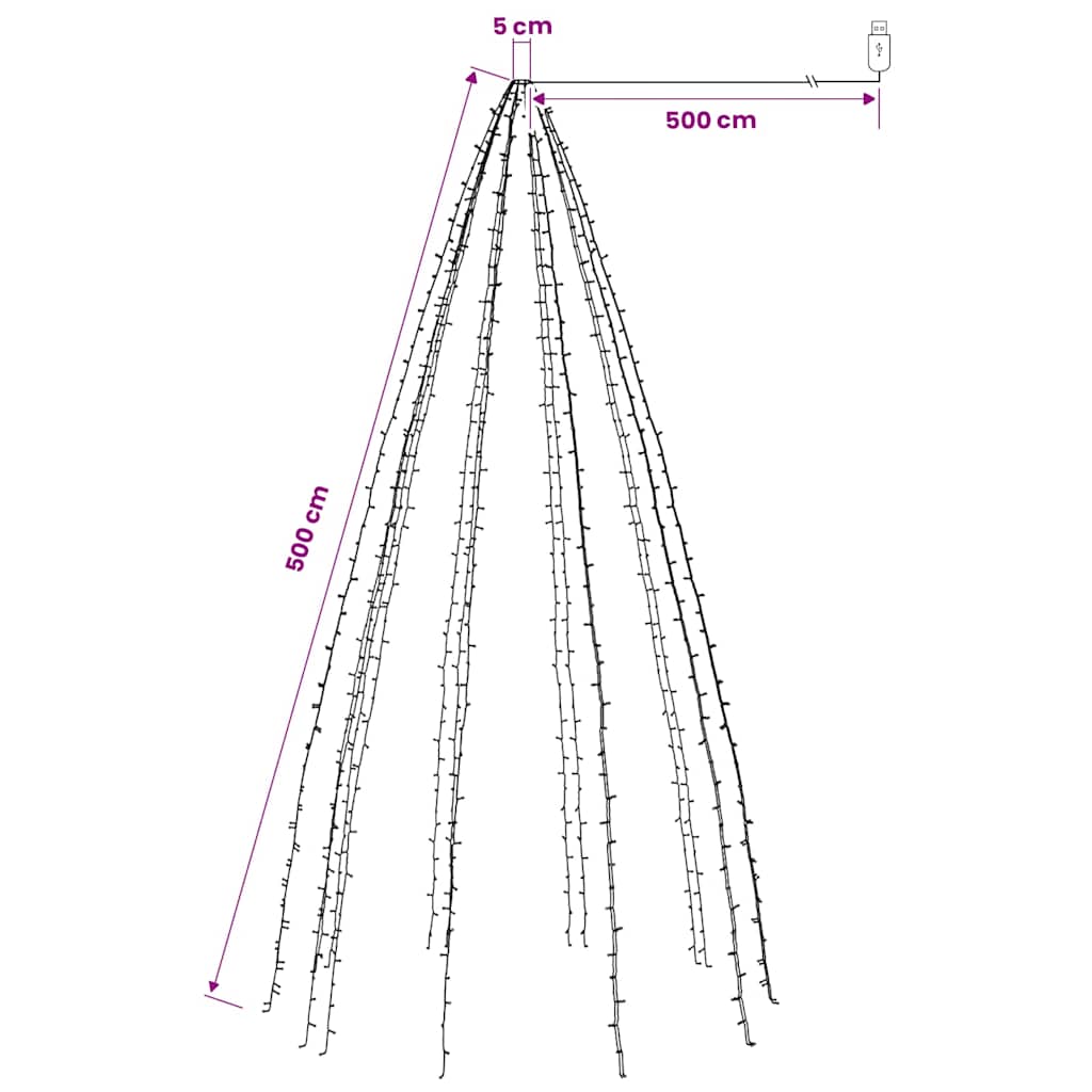 Weihnachtsbaum-Beleuchtung 500 LEDs Blau 500 cm