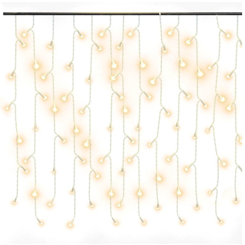 Lichtervorhang LED Eiszapfen 10 m 400 LED Warmweiß 8 Funktionen