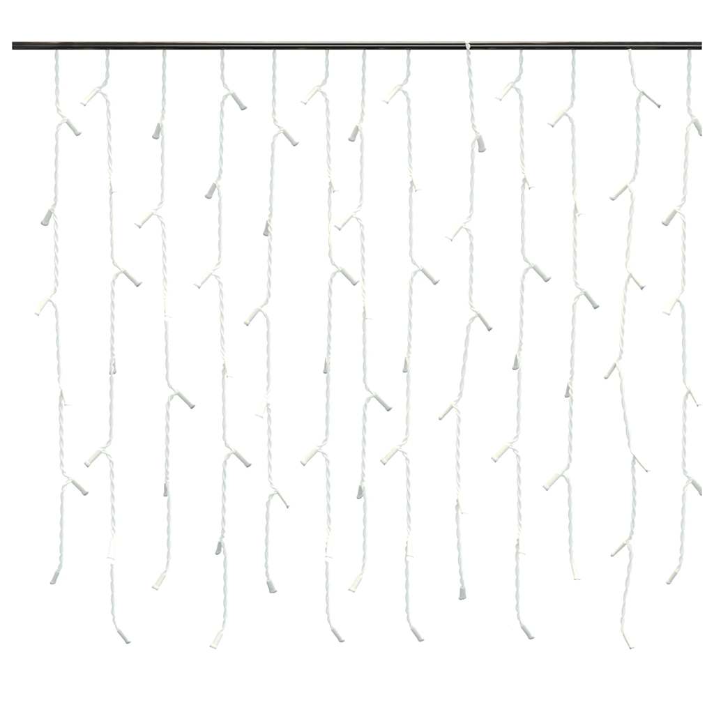 Lichtervorhang LED Eiszapfen 10 m 400 LED Warmweiß 8 Funktionen