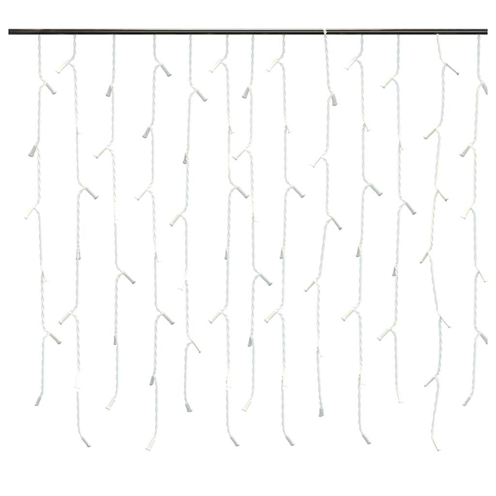 Lichtervorhang LED Eiszapfen 10 m 400 LED Kaltweiß 8 Funktionen