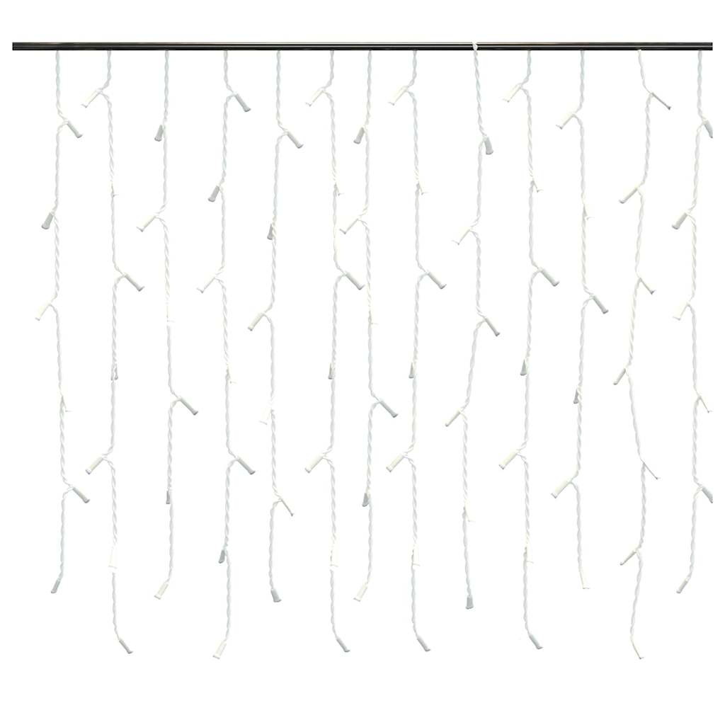 Lichtervorhang LED Eiszapfen 10 m 400 LED Kaltweiß 8 Funktionen