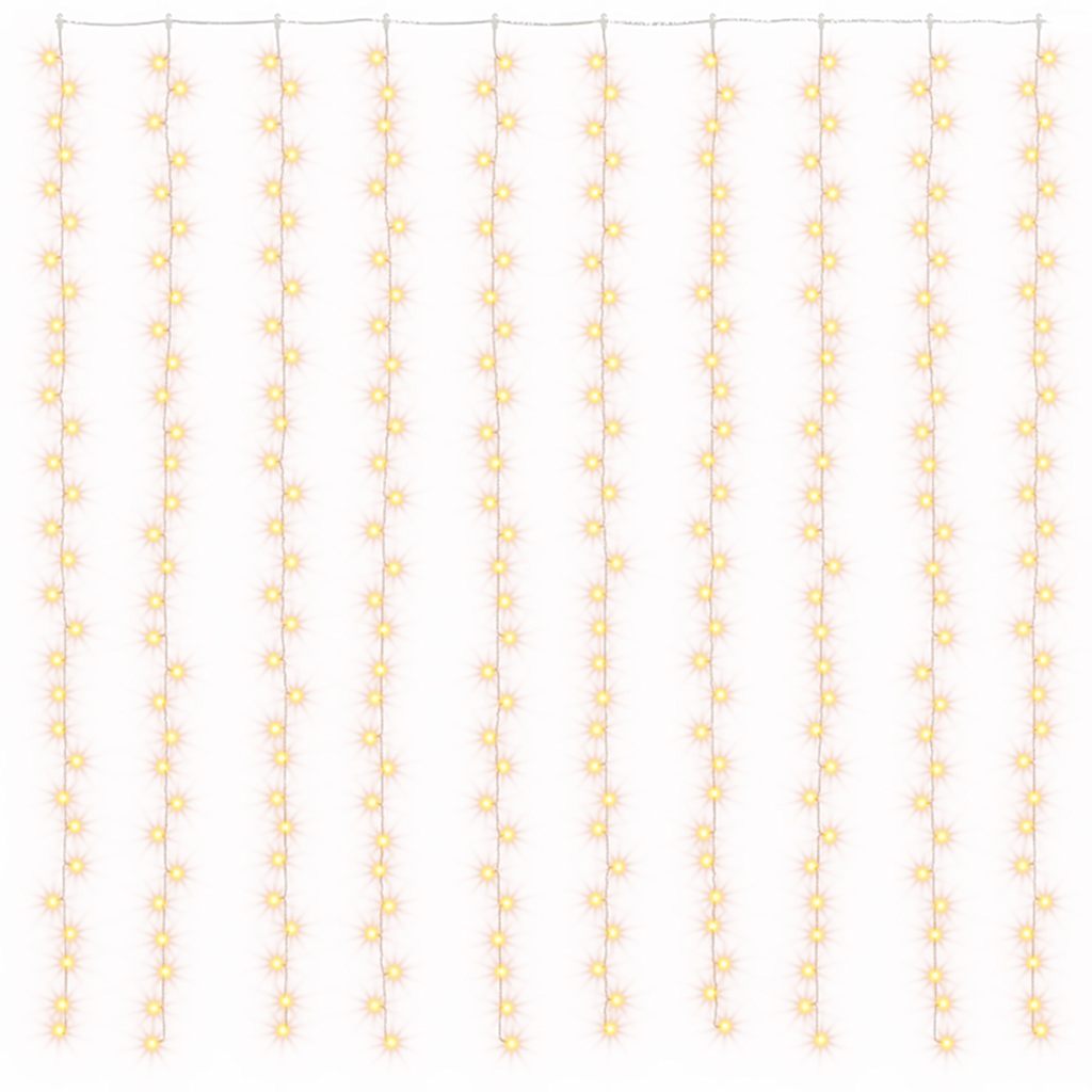 LED-Lichtervorhang 3x3 m 300 LED Warmweiß 8 Funktionen