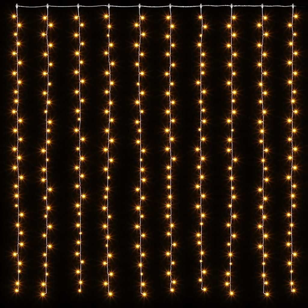 LED-Lichtervorhang 3x3 m 300 LED Warmweiß 8 Funktionen