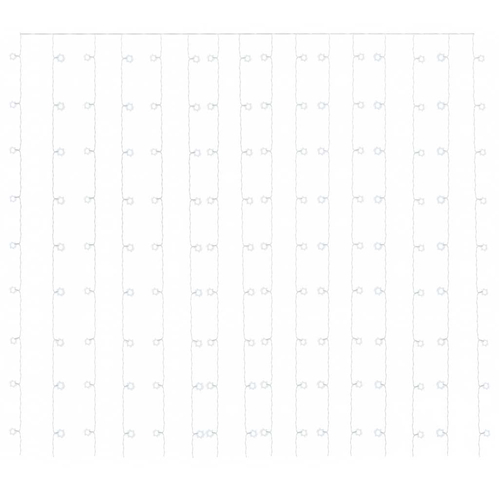 LED-Lichtervorhang 3x3 m 300 LED Kaltweiß 8 Funktionen