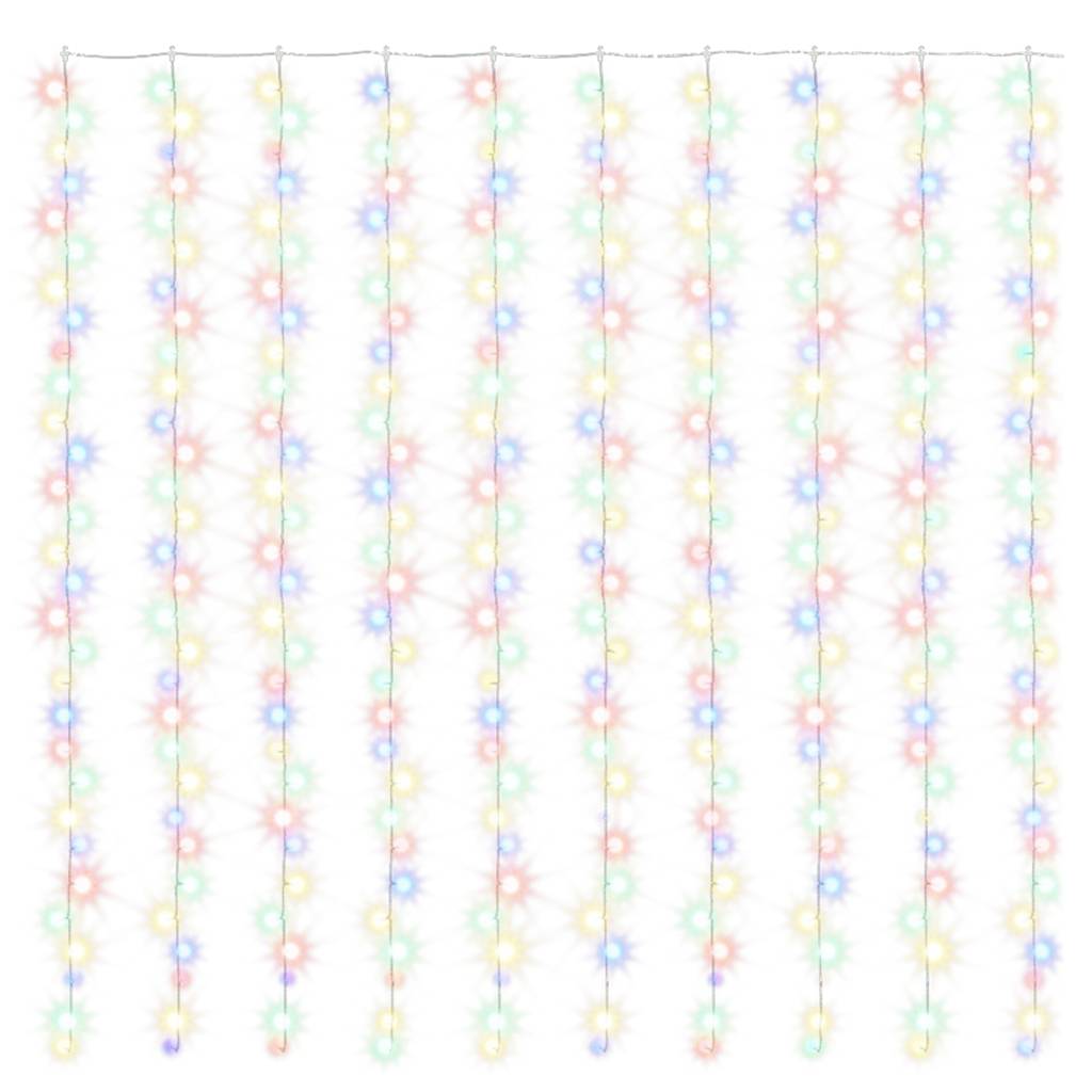 LED-Lichtervorhang 3x3 m 300 LED Bunt 8 Funktionen