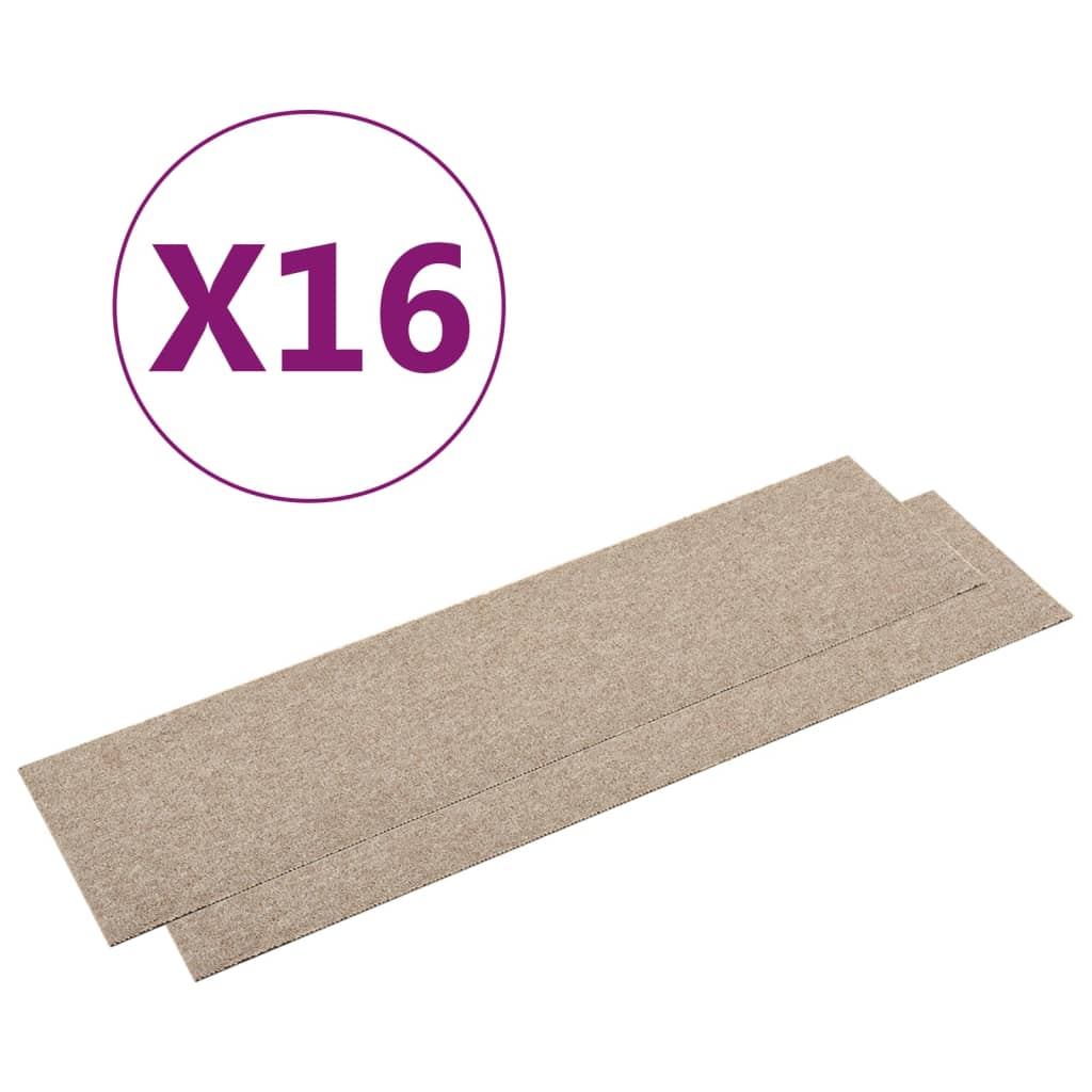 Teppichfliesen 16 Stk. 4 m² 25x100 cm Hellbeige