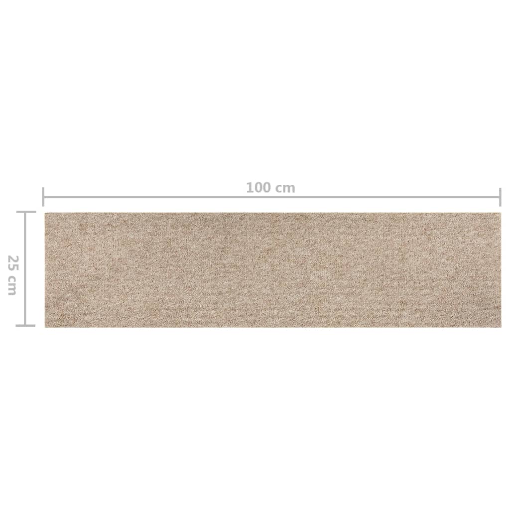 Teppichfliesen 16 Stk. 4 m² 25x100 cm Hellbeige