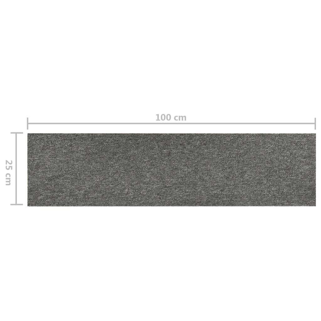 Teppichfliesen 16 Stk. 4 m² 25x100 cm Grau