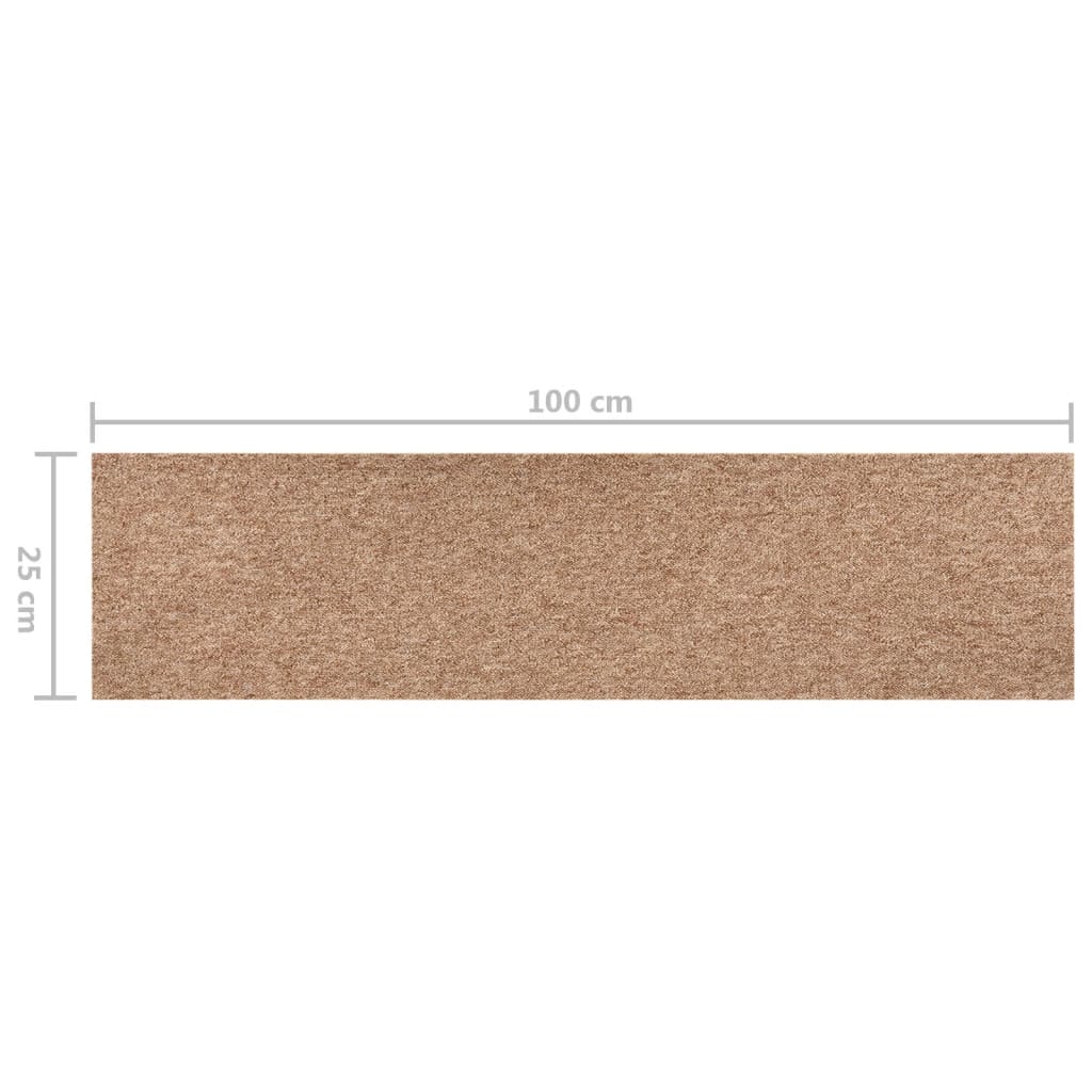 Teppichfliesen 16 Stk. 4 m² 25x100 cm Beige