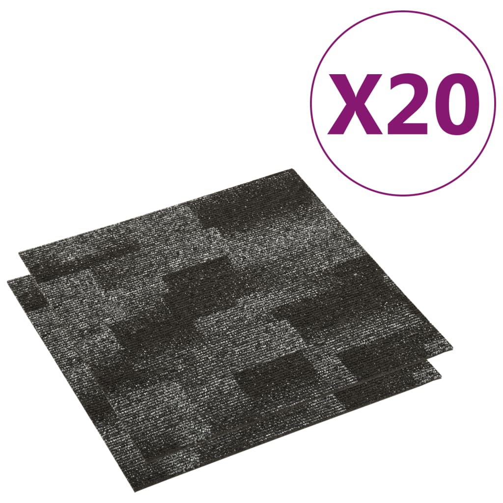 Teppichfliesen 20 Stk. 5 m² Anthrazit