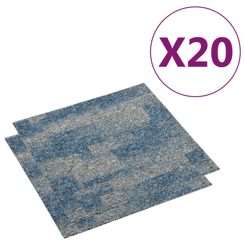 Teppichfliesen 20 Stk. 5 m² Hellblau