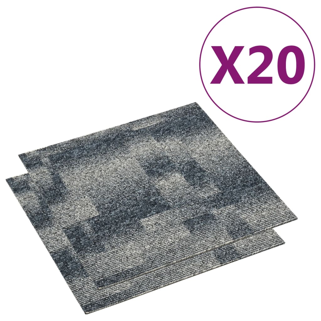 Teppichfliesen 20 Stk. 5 m² Dunkelblau