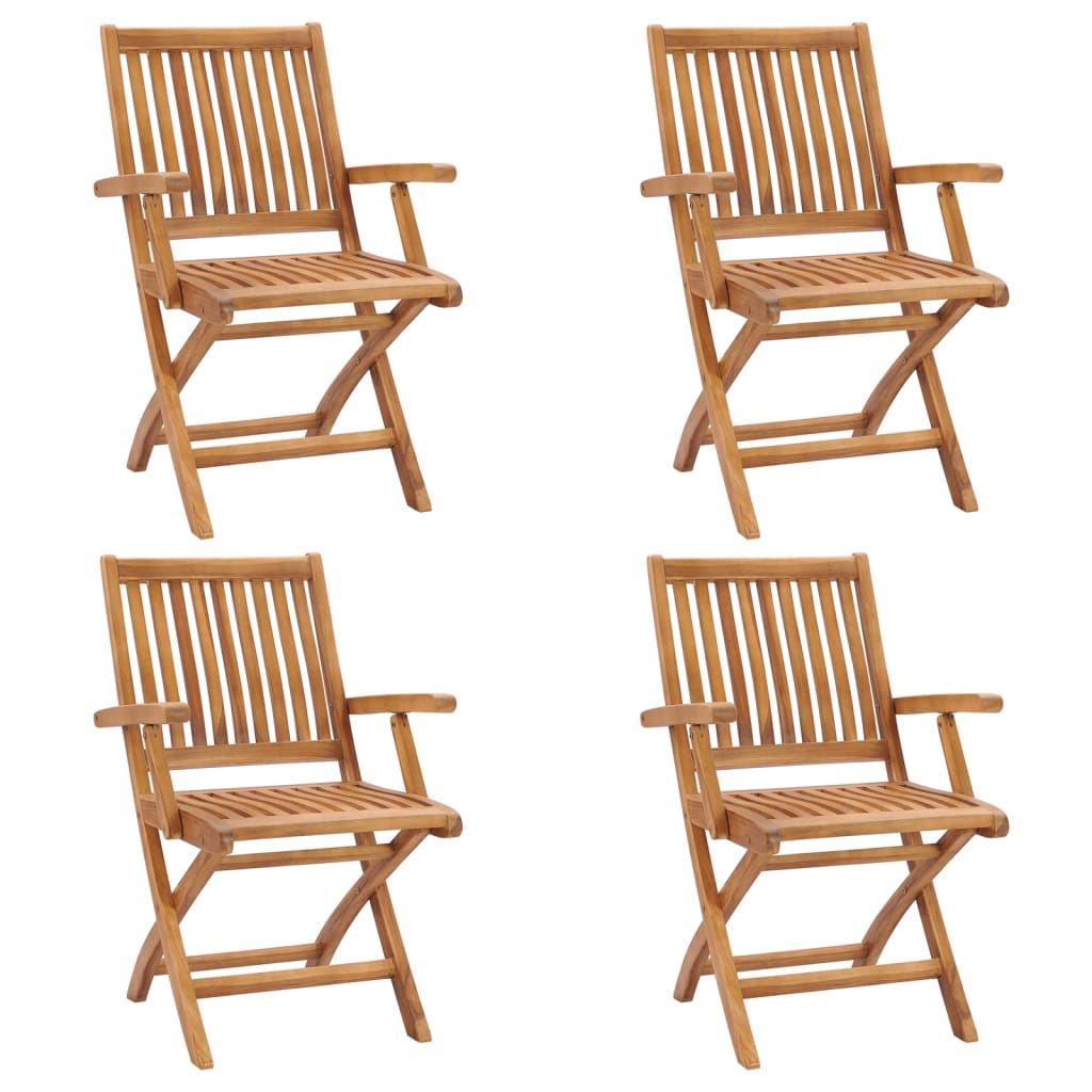 Klappstühle, 4 Stück, Massivholz Teakholz