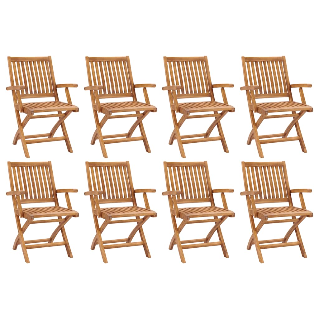 Klappstühle, 8-teilig, Massivholz Teakholz