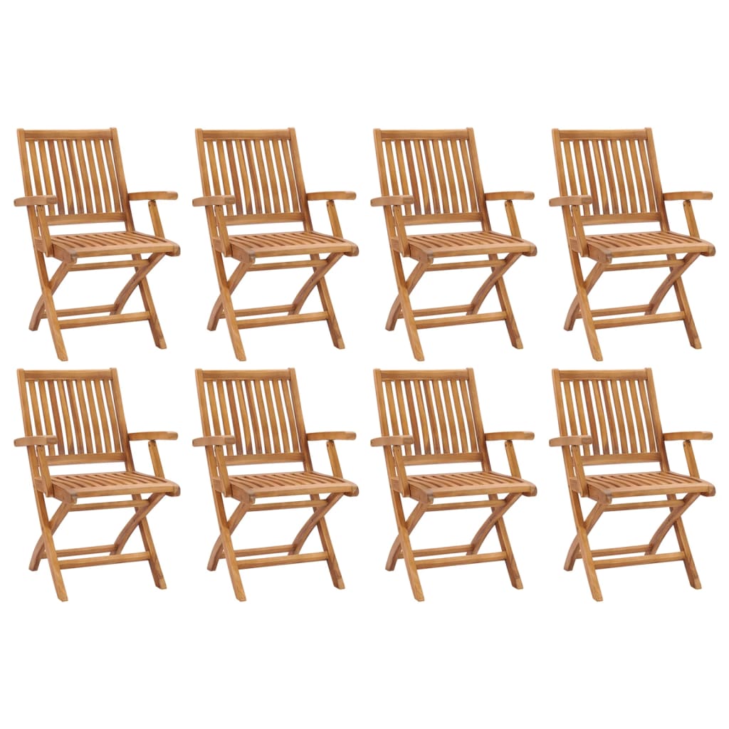 Klappbare Gartenstühle 8 Stk. Massivholz Teak